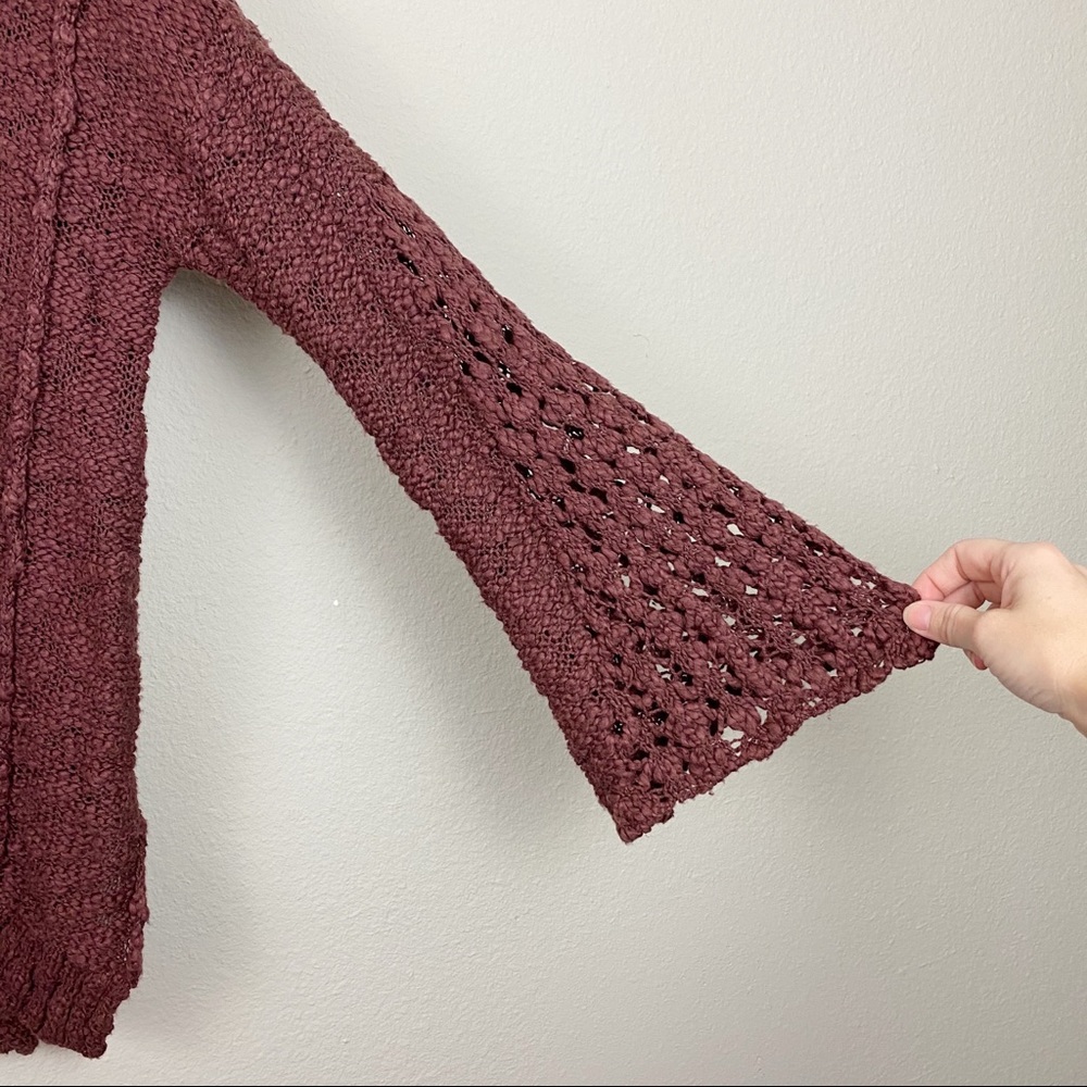 Free People Pretty Pointelle Vee Sweater - Picture 10 of 14